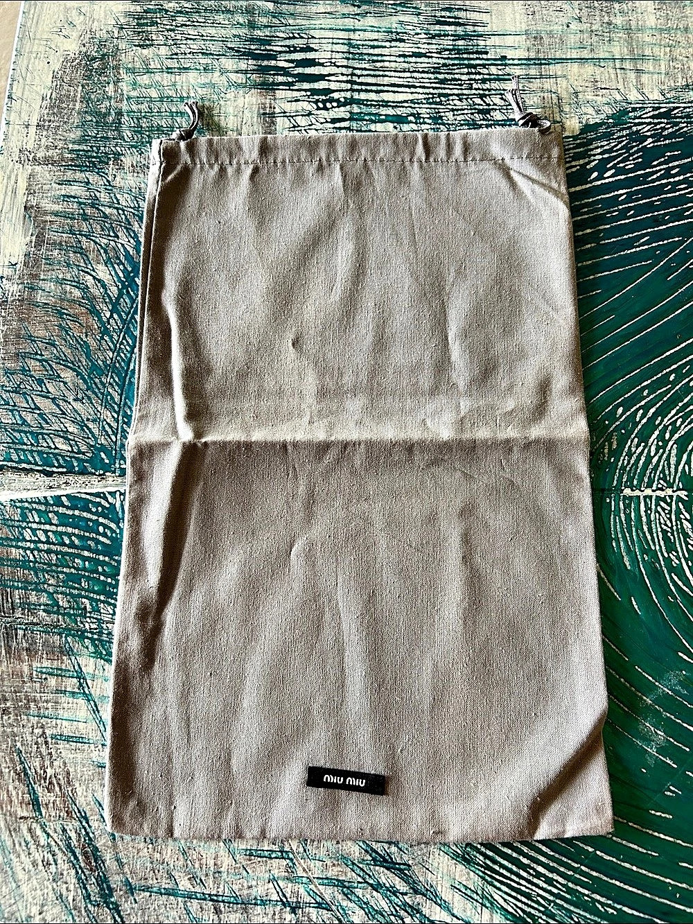Miu Drawstring Dust Bag Gray